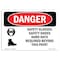 Signmission OSHA Danger, Glasses Shoes Hard Hats, 14in X 10in Rigid Plastic, 14" W, 10" H, Landscape OS-DS-P-1014-L-1563 - alternate 1